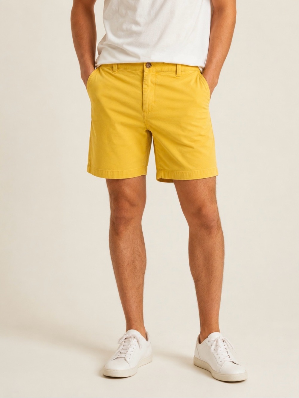 Club Room Men’s Yellow Stretch Chino Shorts Size 33